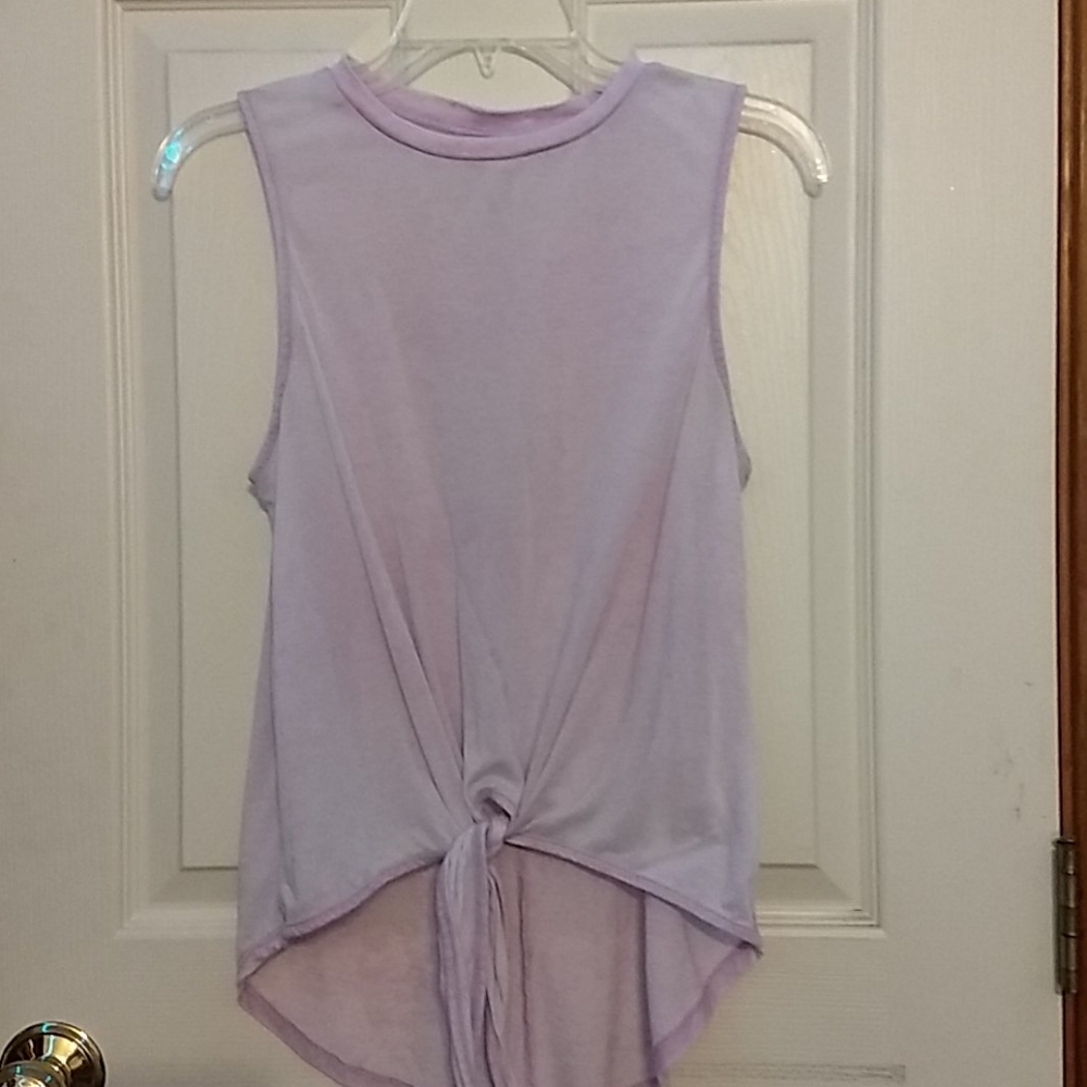Pink/light purple tie tank top